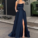 Solid Color Bridesmaid Dresses Long Maxi Dress Slim Fit Off Shoulder Bridesmaid Evening Dress