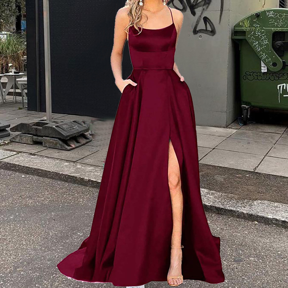 Solid Color Bridesmaid Dresses Long Maxi Dress Slim Fit Off Shoulder Bridesmaid Evening Dress