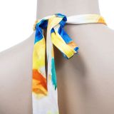 Women's Fashion Contrasting Color Sleeveless Wrap Maxi Dress