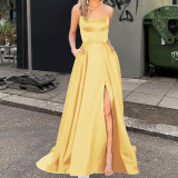 Solid Color Bridesmaid Dresses Long Maxi Dress Slim Fit Off Shoulder Bridesmaid Evening Dress