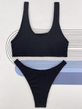 Sexy Solid Color Two Piece Swimsuit