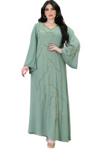 Muslim Beaded Loose-Cut Robe Dress Saudi Arabia Muslim Muslim Beaded Loose-Cut Robe Dress Saudi Arabia Muslim