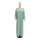 Muslim Beaded Loose-Cut Robe Dress Saudi Arabia Muslim