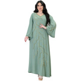 Muslim Beaded Loose-Cut Robe Dress Saudi Arabia Muslim