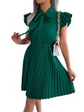 Women Tie Pleated Skirt