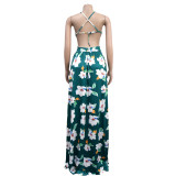 Women Summer Fashion Flower Print Sundress