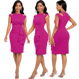 Women Sexy Solid Lace Dress