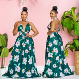 Women Summer Fashion Flower Print Sundress
