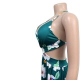 Women Summer Fashion Flower Print Sundress
