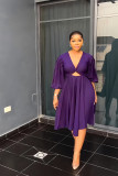 Women v-neck cutout dress