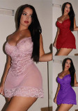Women deep vlace suspender nightdress Sexy Lingerie