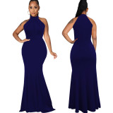 Women Sexy Solid Sleeveless Dress