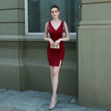 Women Formal Party Sexy Slim Evening Dress