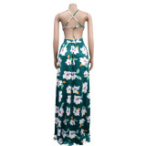 Women Summer Fashion Flower Print Sundress