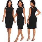 Women Sexy Solid Lace Dress