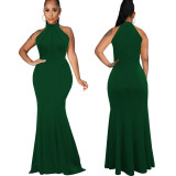 Women Sexy Solid Sleeveless Dress
