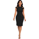 Women Sexy Solid Lace Dress