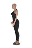 Women Sexy Solid Slim Backless Sports Jumpsuit
