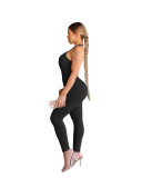 Women Sexy Solid Slim Backless Sports Jumpsuit