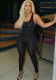 Women Solidu Collar Slim Jumpsuit