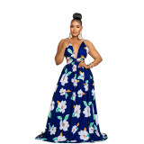 Women Summer Fashion Flower Print Sundress