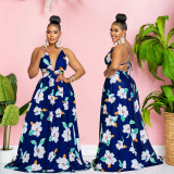 Women Summer Fashion Flower Print Sundress