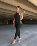 Women Sexy Solid Slim Backless Sports Jumpsuit