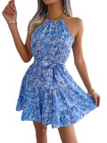 Spring/Summer Casual Ruffled Swing Floral Dress Beach Dress