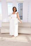 Plus Size Lace Strap Back Cutout Solid Plus Size Cool Silk Loose Fit Jumpsuit