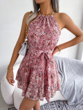 Spring/Summer Casual Ruffled Swing Floral Dress Beach Dress