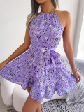 Spring/Summer Casual Ruffled Swing Floral Dress Beach Dress