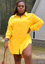 Spring Sexy Solid Color Shirt Dress Loose Long Sleeve Shirt Dress Spring Sexy Solid Color Shirt Dress Loose Long Sleeve Shirt Dress