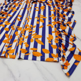 Chic Puff Sleeve Elegant Ruffled High Waist Overalls Straight Leg Trousers Women's Jumpsuit