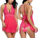 Erotic Lingerie Sexy Plus Size Mesh Halter Neck Nightdress