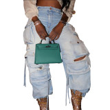 Denim Cargo Pants Multi-Pocket Pants Retro Casual Pocket Pants