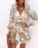 Summer Women's Short Sleeve Round Neck Solid Plus Size Dress Print Maxi Dress