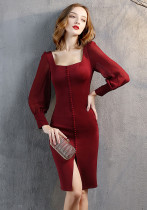 Formal Party Evening Dress Women's Short Long-Sleeved Dress Formal Party Long-Sleeved Short Dress Formal Party Evening Dress Women's Short Long-Sleeved Dress Formal Party Long-Sleeved Short Dress