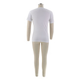 Round Neck Casual Letter Printing Sensation Short Sleeve T-Shirt Women's Trendy Top