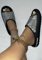 Women's Shoes Diamond Thin Flash Thick Bottom Slippers Sandals Slides Slipper