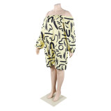 Sexy Casual Print Off Shoulder Plus Size Jumpsuit
