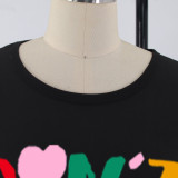 Round Neck Casual Letter Printing Sensation Short Sleeve T-Shirt Women's Trendy Top