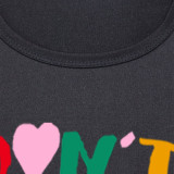 Round Neck Casual Letter Printing Sensation Short Sleeve T-Shirt Women's Trendy Top