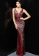 Elegant Sequins Formal Party Evening Dress Sexy Long Slim Fit Bridal Dress
