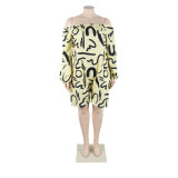 Sexy Casual Print Off Shoulder Plus Size Jumpsuit