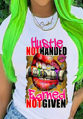 Women's Short Sleeve Round Neck Pullover T-Shirt