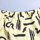 Sexy Casual Print Off Shoulder Plus Size Jumpsuit