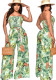 Trendy Painted Print Fashion Wrap Casual Holidays Women's Slim Waist Jumpsuit