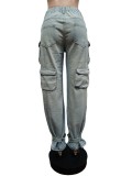 Denim Cargo Pants Multi-Pocket Pants Retro Casual Pocket Pants