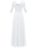 Elegant Lace Patchwork Long Slim Waist Elegant Gown Dress