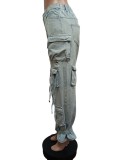 Denim Cargo Pants Multi-Pocket Pants Retro Casual Pocket Pants